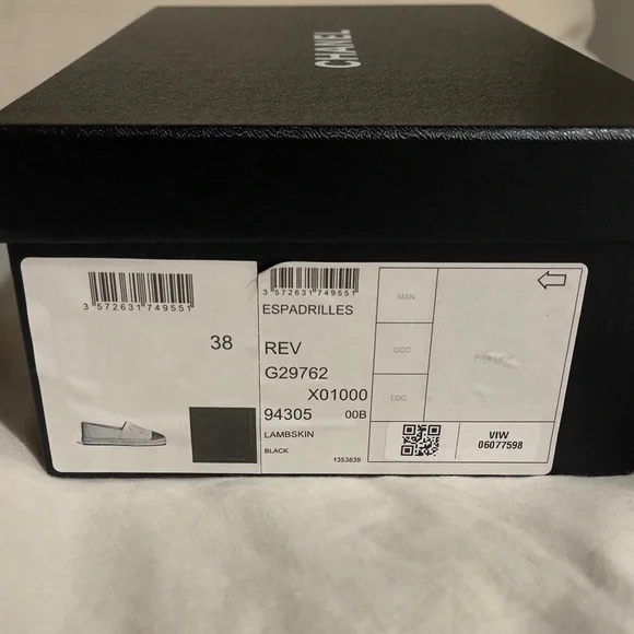 Chanel Espadrilles Sz 38 Black π€ - Picture 6 of 7